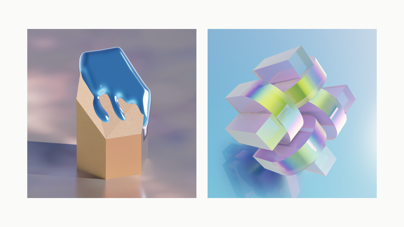 3D renders of two scupted artworks