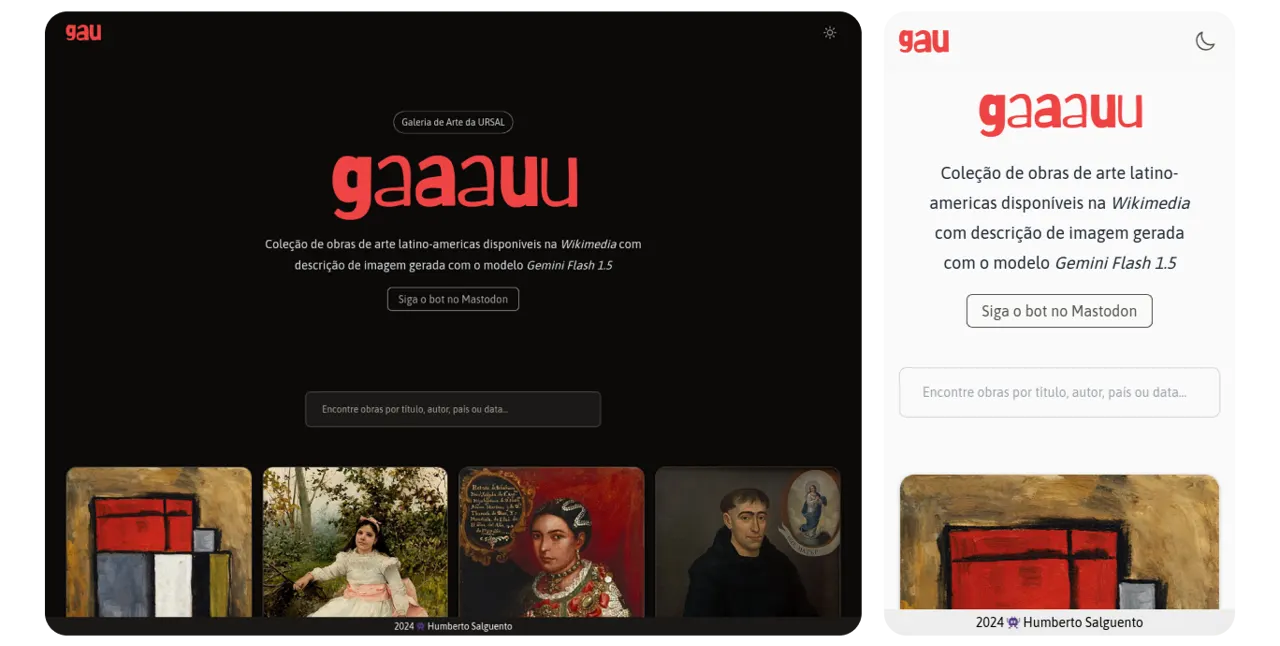 Desktop and mobile versions in dark and light themes.